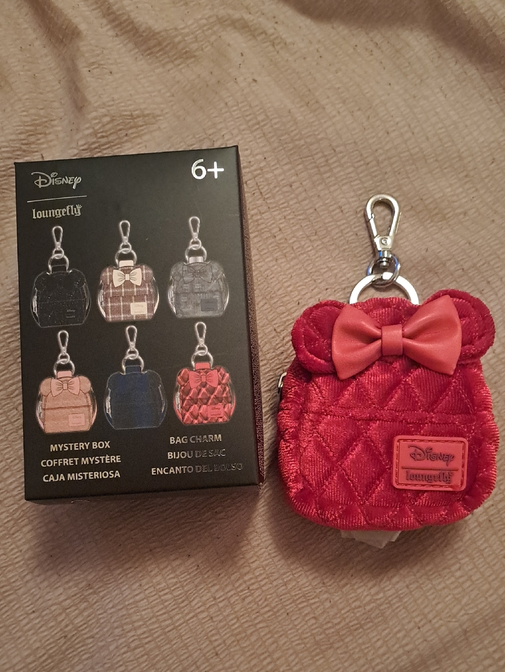 Loungefly Red Quilted Bow Bag Charm Keychain